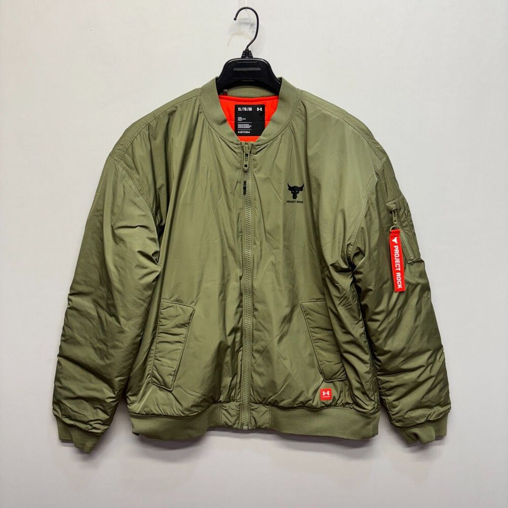 Under Armour Project Rock Men Insulated Bomber Jacket Size XL X-Large C122 -17